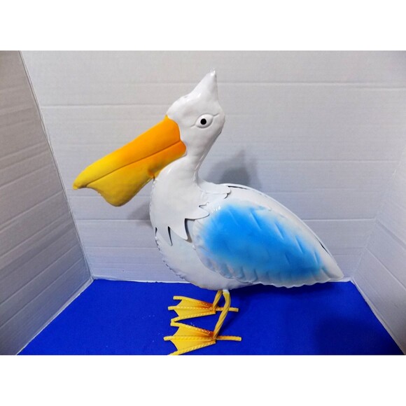 NEW Metal Pelican Sculpture Statue Figurine Coastal Nautical Decor - Picture 3 of 5